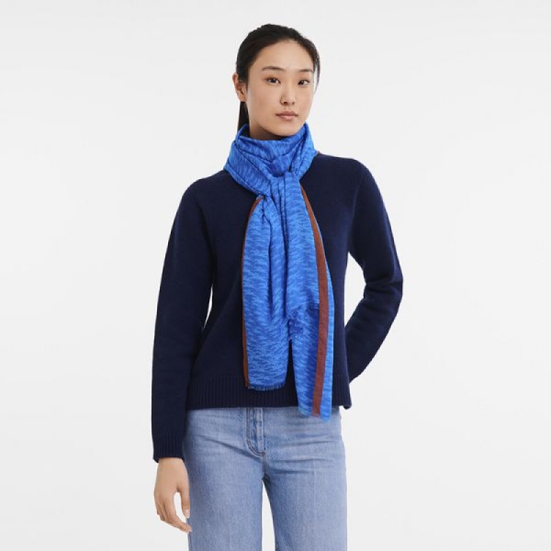 Deep Blue Longchamp Chevaux Women's Scarf | 41627-FTGS