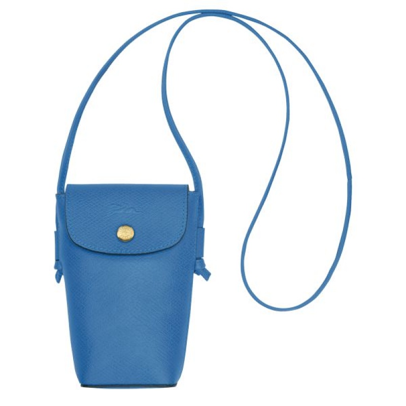 Deep Blue Longchamp Epure With Leather Lace Women's Phone Case | 49576-HSUG