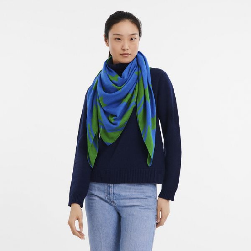 Deep Blue Longchamp Le Pliage Casaque Women's Scarf | 76053-DNQJ