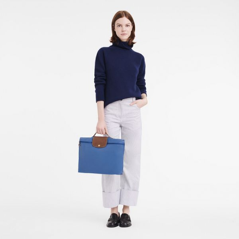 Deep Blue Longchamp Le Pliage Original S Women's Briefcase | 71089-SNOC