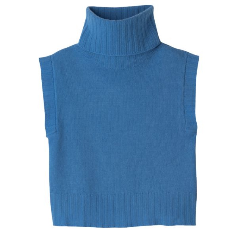 Deep Blue Longchamp Sleeveless Women\'s Sweaters | 52987-AOUF