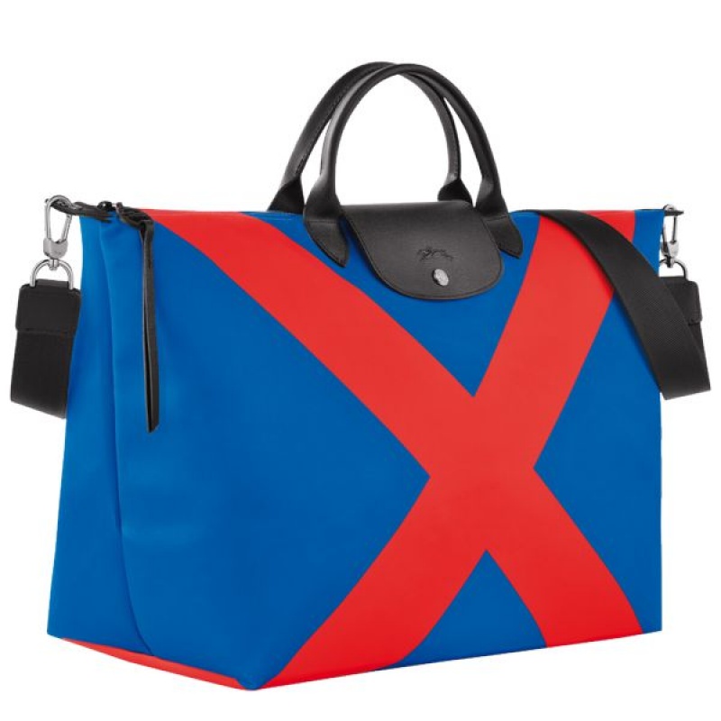 Deep Blue / Red Longchamp Le Pliage Collection S Women's Travel Bags | 15408-NQGU