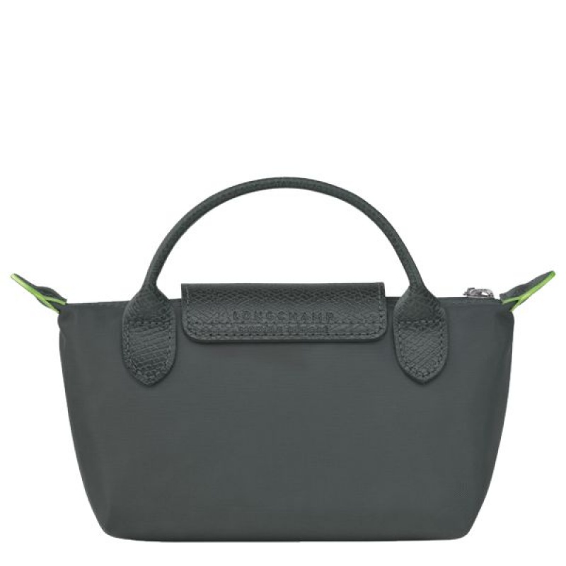 Deep Grey Longchamp Le Pliage With Handle Women's Pouches | 60574-DOER