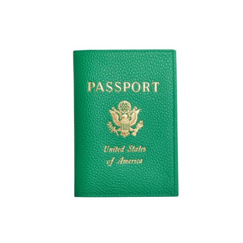 Gold / Green Longchamp Le Foulonne Women's Passport Holder | 70238-RQTB