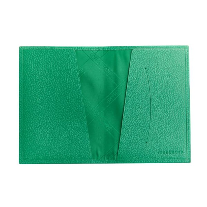 Gold / Green Longchamp Le Foulonne Women's Passport Holder | 46089-ZPBO