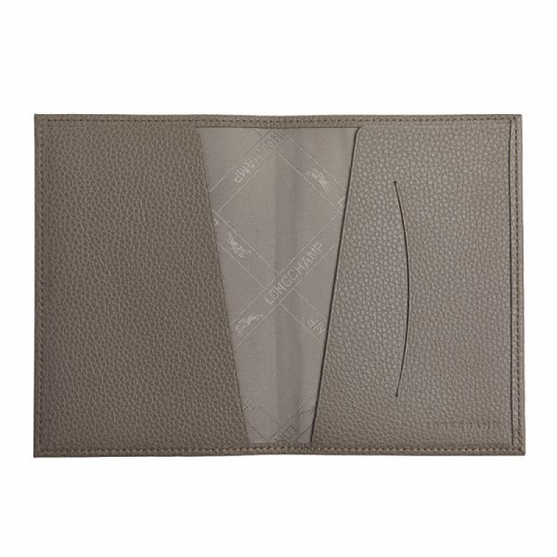 Gold / Grey Longchamp Le Foulonne Women's Passport Holder | 20957-FYQG