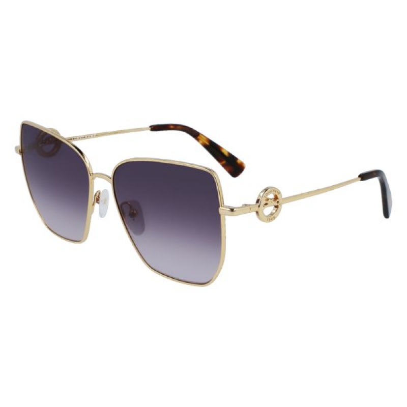 Gold / Purple Longchamp Acetate Women's Sunglasses | 72364-BLSV