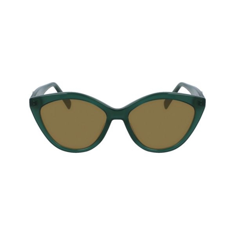 Green Longchamp Acetate Women\'s Sunglasses | 49076-WBGU