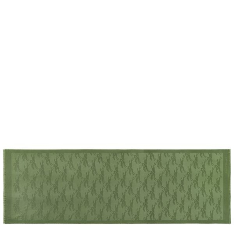 Green Longchamp Chevaux Jacquard Men's Scarf | 10289-XQIB