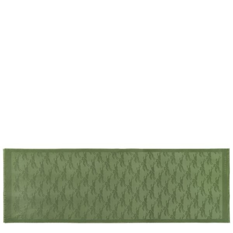 Green Longchamp Chevaux Jacquard Men\'s Scarf | 10289-XQIB