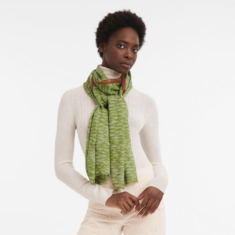 Green Longchamp Chevaux Men's Scarf | 20157-YCJW