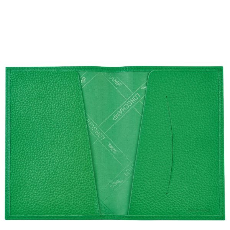 Green Longchamp Le Foulonne Men's Passport Holder | 41592-CQJI