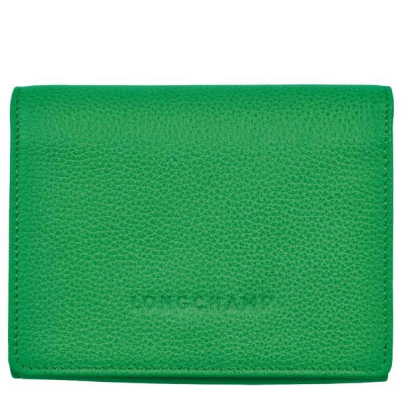 Green Longchamp Le Foulonne Men\'s Wallets | 31756-NFYL