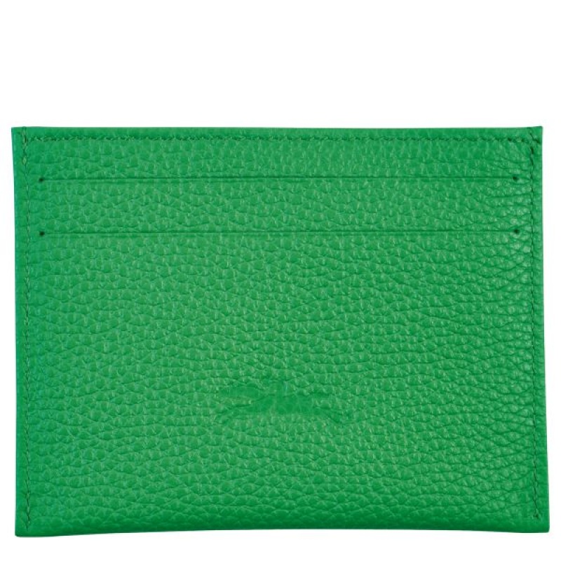 Green Longchamp Le Foulonne Women's Cardholders | 92045-XQWK