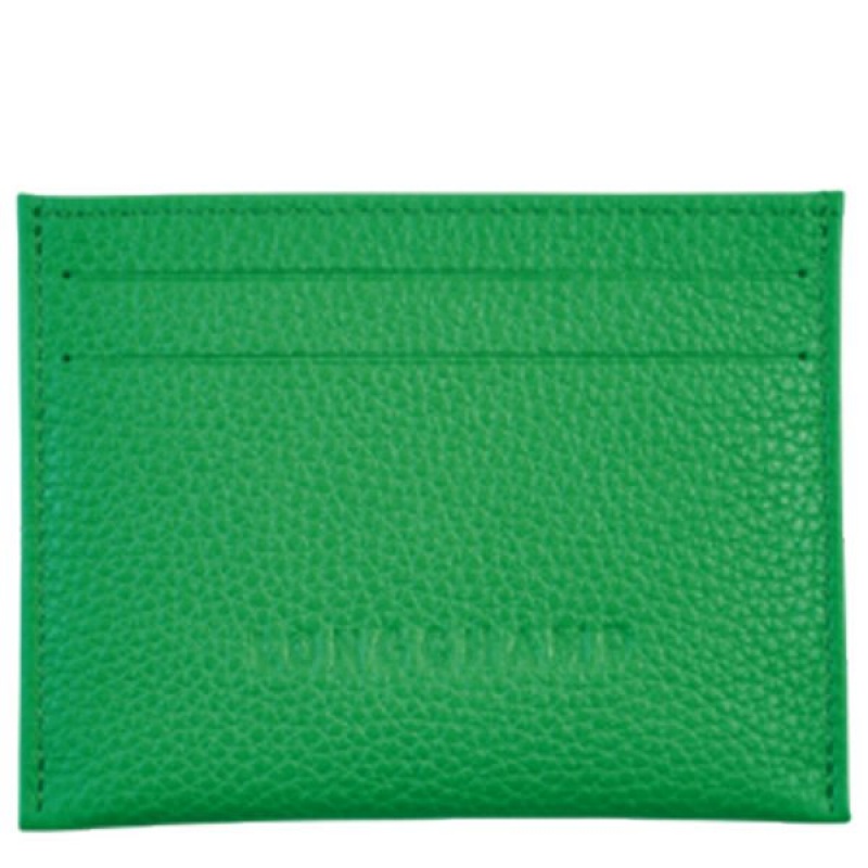 Green Longchamp Le Foulonne Women's Cardholders | 92045-XQWK