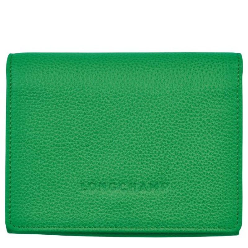 Green Longchamp Le Foulonne Women's Wallets | 20936-AERZ