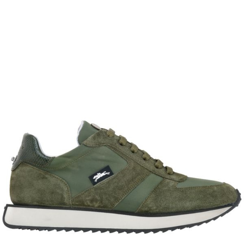 Green Longchamp Le Pliage Green Women\'s Sneakers | 35206-DHUA