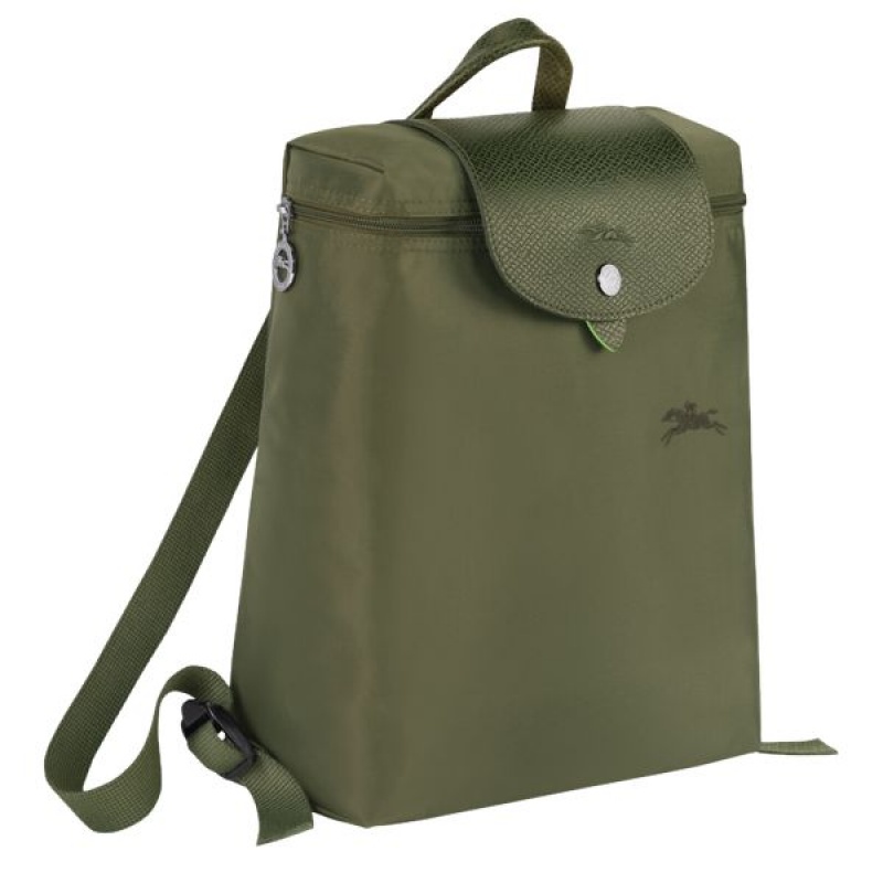 Green Longchamp Le Pliage M Men's Backpacks | 21657-FWMG