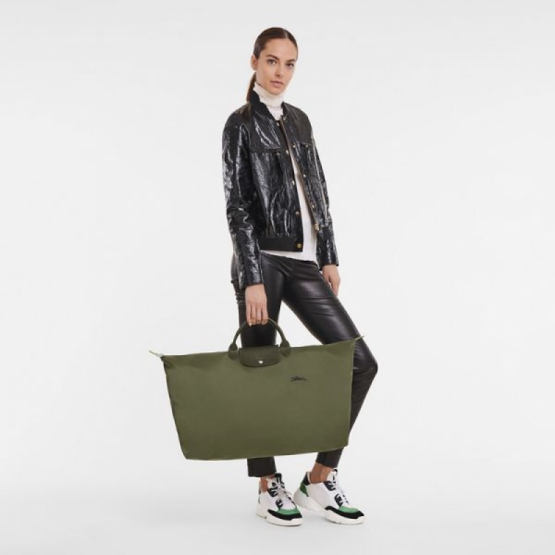 Green Longchamp Le Pliage M Women's Travel Bags | 32574-HNTV