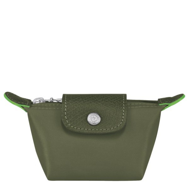 Green Longchamp Le Pliage Men's Coin Purses | 65197-PWRI