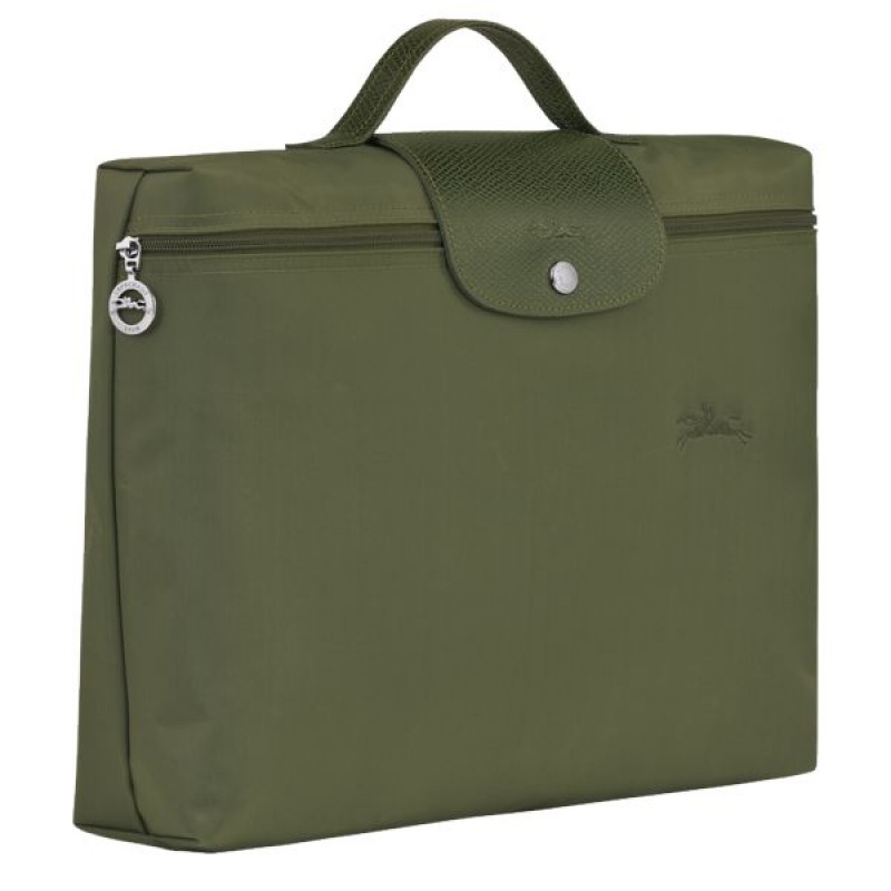 Green Longchamp Le Pliage S Men's Briefcase | 98067-EHCW