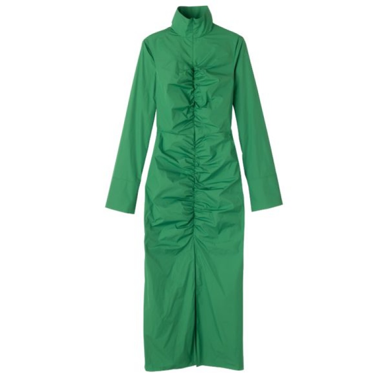 Green Longchamp Taffeta Women\'s Dress | 61508-LBXW