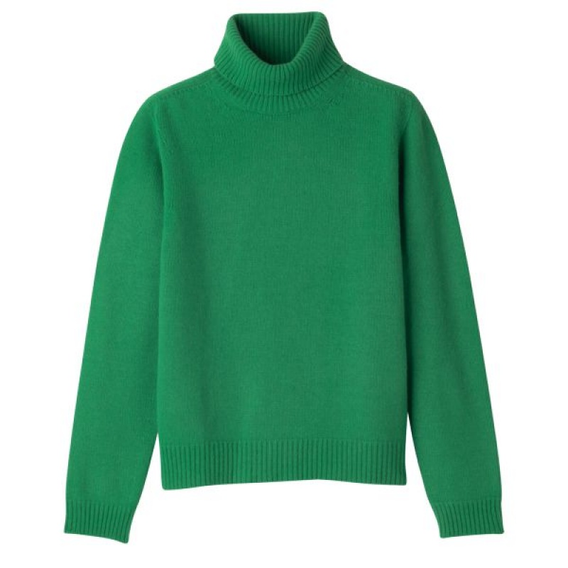 Green Longchamp Turtleneck Women's Sweaters | 76095-WYZK