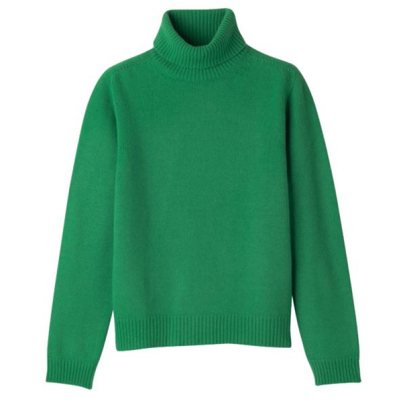 Green Longchamp Turtleneck Women\'s Sweaters | 76095-WYZK