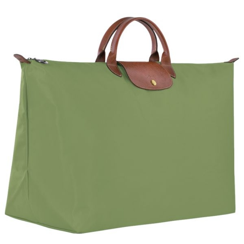 Green / Brown Longchamp Le Pliage Original M Men's Travel Bags | 36849-RANT