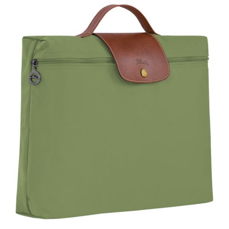 Green / Brown Longchamp Le Pliage Original S Women's Briefcase | 76240-ZDWC