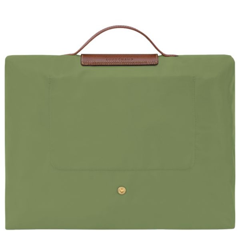 Green / Brown Longchamp Le Pliage Original S Women's Briefcase | 76240-ZDWC