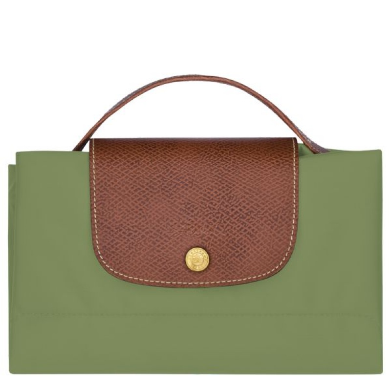 Green / Brown Longchamp Le Pliage Original S Women's Briefcase | 76240-ZDWC