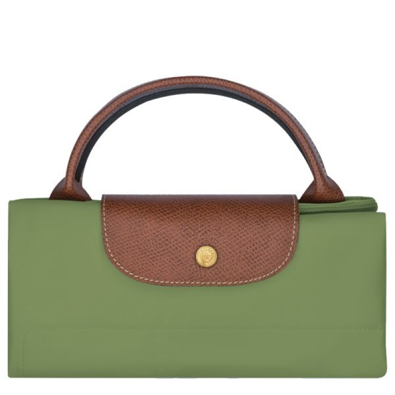 Green / Brown Longchamp Le Pliage Original M Women's Travel Bags | 29401-MYAX