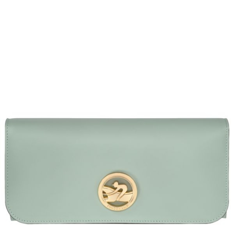 Green / Grey Longchamp Box-trot Continental Women's Wallets | 14057-BERM