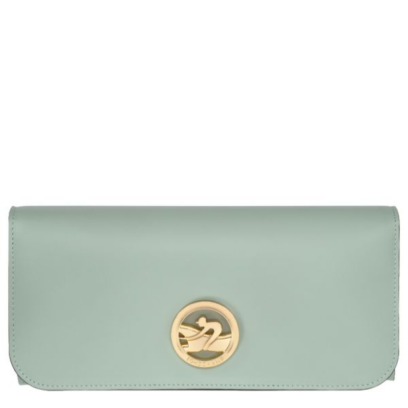 Green / Grey Longchamp Box-trot Continental Women\'s Wallets | 14057-BERM