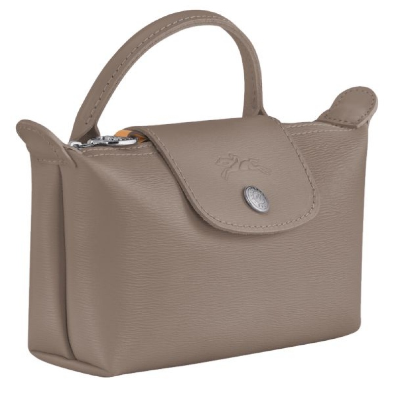 Grey Brown Longchamp Le Pliage City With Handle Women's Pouches | 86234-TXRK