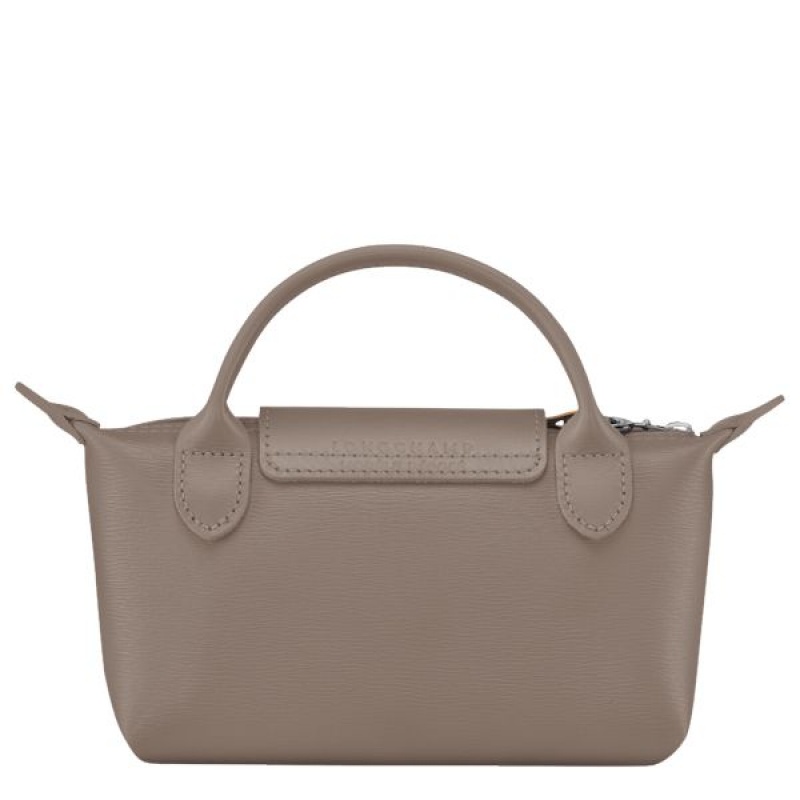 Grey Brown Longchamp Le Pliage City With Handle Women's Pouches | 86234-TXRK