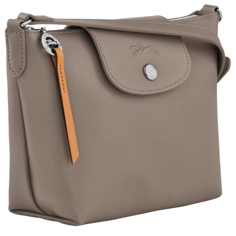 Grey Brown Longchamp Le Pliage City XS Women's Crossbody Bags | 87601-GNZW