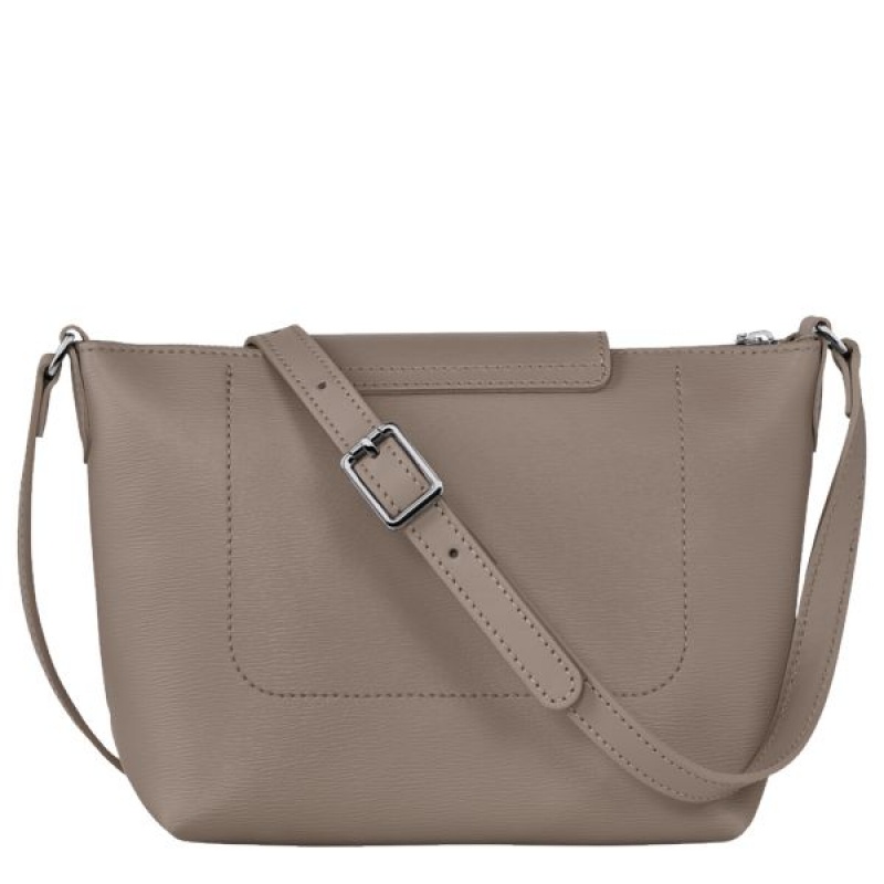 Grey Brown Longchamp Le Pliage City XS Women's Crossbody Bags | 87601-GNZW