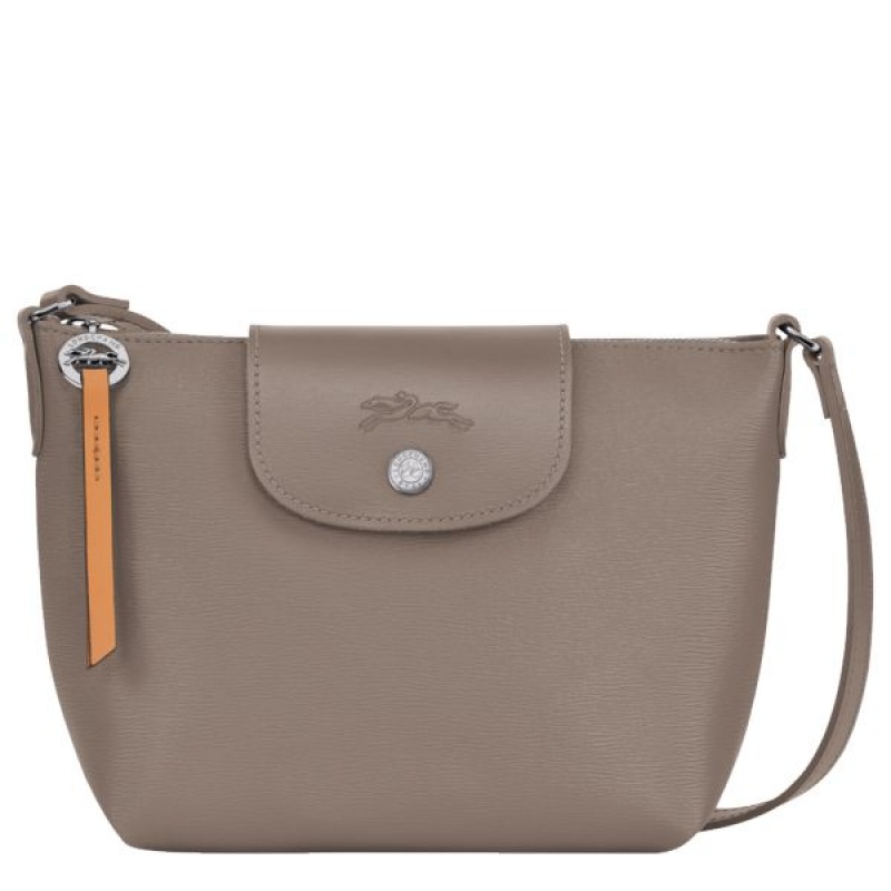 Grey Brown Longchamp Le Pliage City XS Women\'s Crossbody Bags | 87601-GNZW