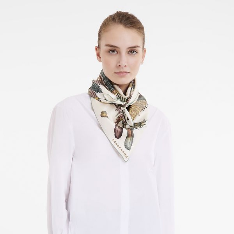 Khaki Longchamp Collier Massa - Silk 90 Women's Scarf | 47125-WSOY