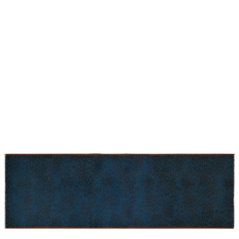 Navy Longchamp Chevaux Men\'s Scarf | 62743-PXZR