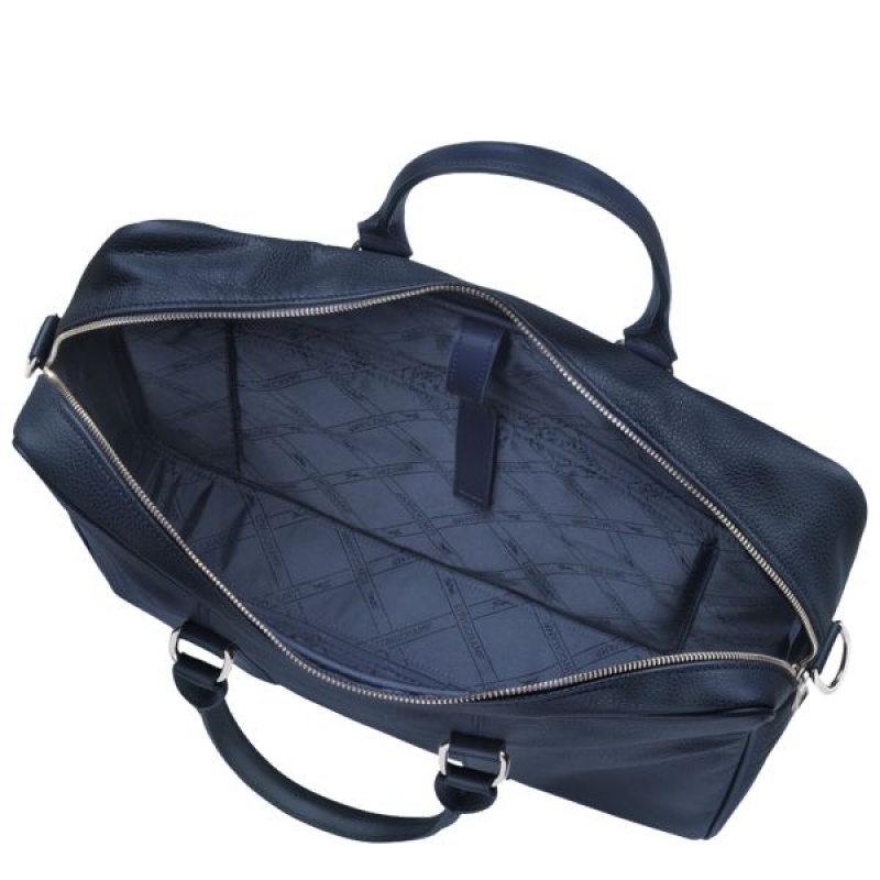 Navy Longchamp Le Foulonne M Men's Briefcase | 27583-USZI