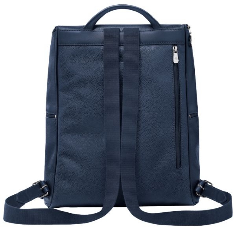 Navy Longchamp Le Foulonne Men's Backpacks | 46587-PDZW