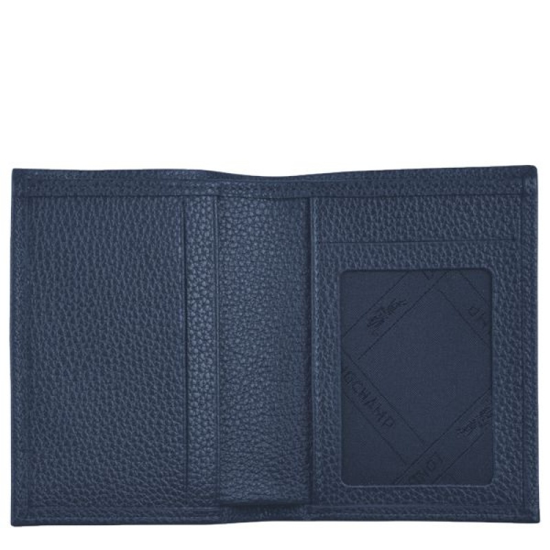 Navy Longchamp Le Foulonne Men's Cardholders | 28906-ZHPB