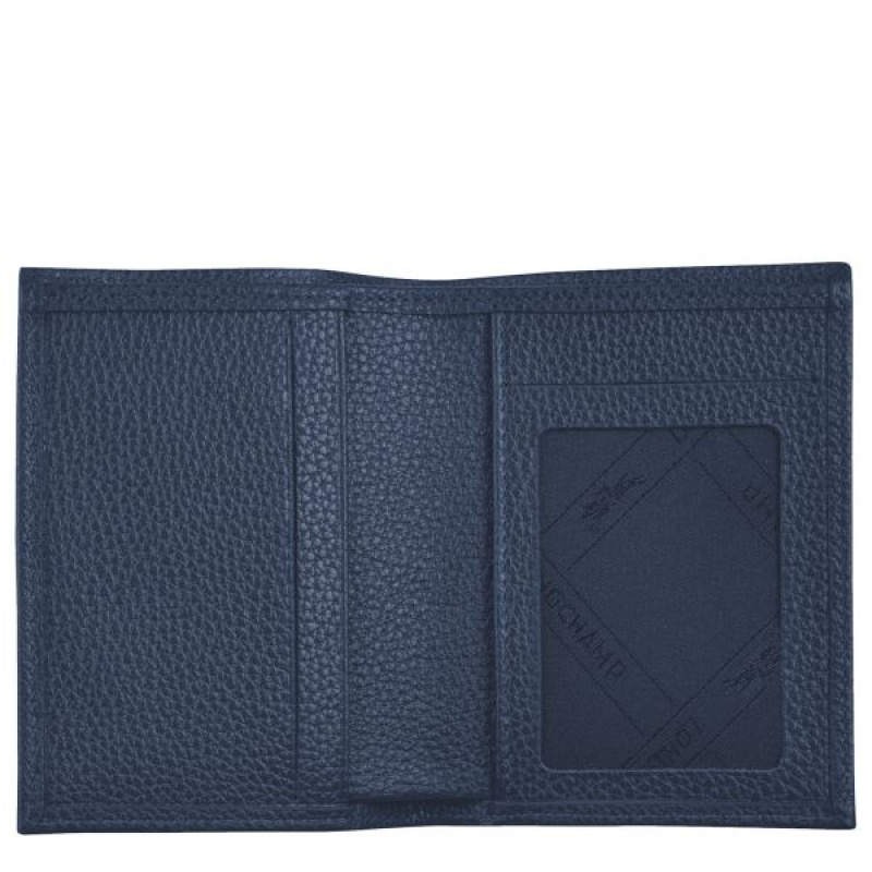 Navy Longchamp Le Foulonne Men's Cardholders | 28906-ZHPB