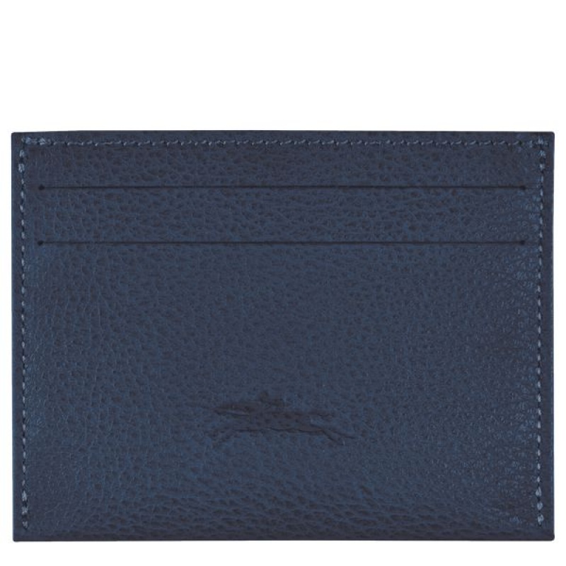 Navy Longchamp Le Foulonne Men's Cardholders | 69307-KJTX