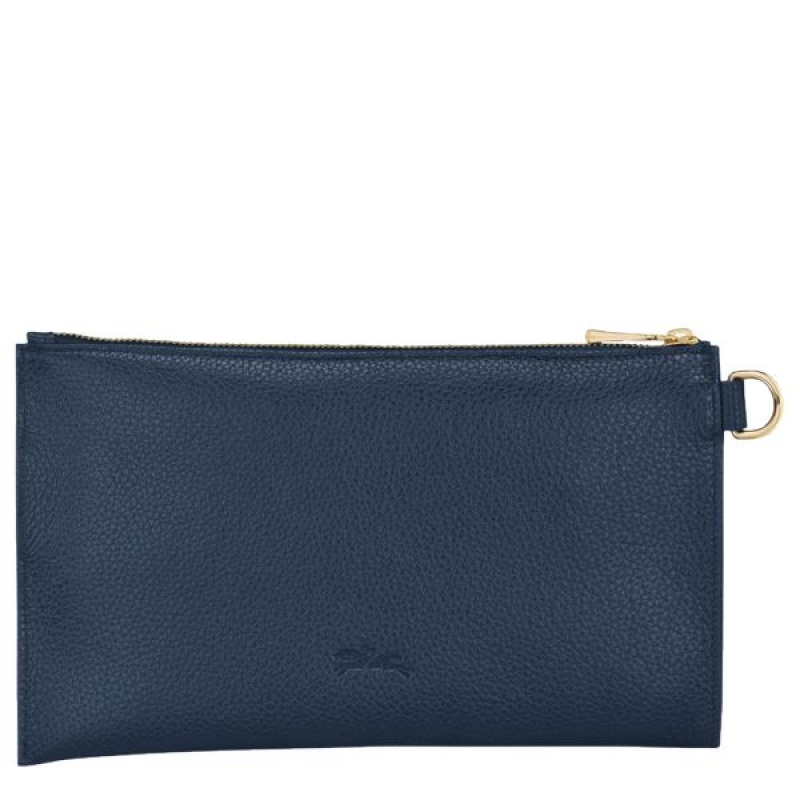 Navy Longchamp Le Foulonne Men's Pouches | 96534-OXTH