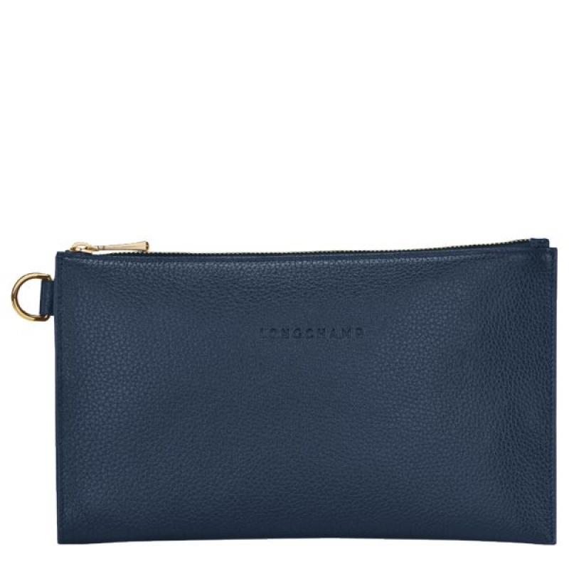 Navy Longchamp Le Foulonne Men\'s Pouches | 96534-OXTH