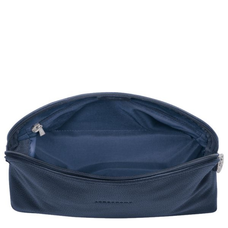 Navy Longchamp Le Foulonne Men's Toiletry Bags | 89074-UDYG